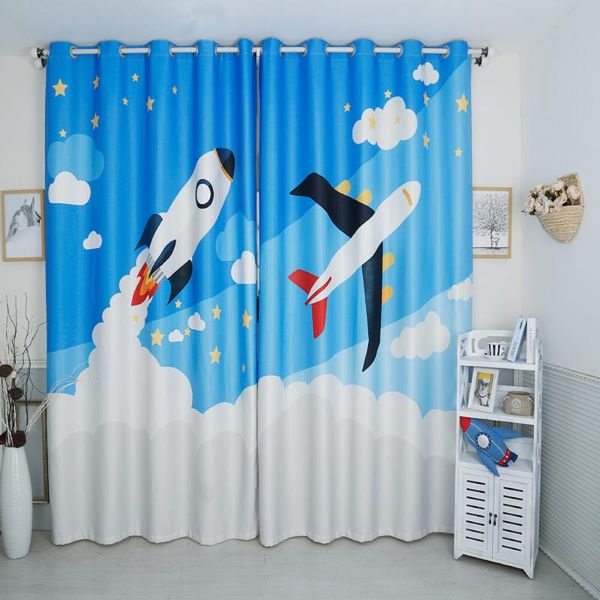 custom window curtains for living room bedroom nursery kid children tulle sheer drapes rocket plane blue curtain &
custom window curtains for living room bedroom nursery kid children tulle sheer drapes rocket plane blue curtain &