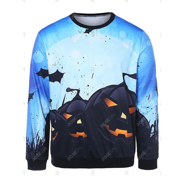 halloween men's pumpkin print pullover, Black
halloween men's pumpkin print pullover, Black
