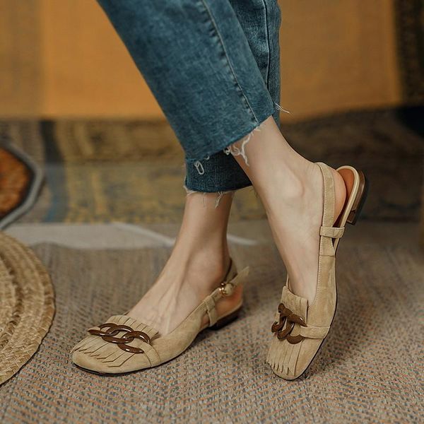sandals french style vintage comfortable soft women slingback kid suede square toe tassel fringe low heels casual shoes size 40, Black
sandals french style vintage comfortable soft women slingback kid suede square toe tassel fringe low heels casual shoes size 40, Black