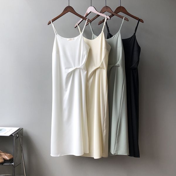 women's t-shirt retro satin french suspender 2021 summer high waist slim a-line vestidos elegant mid length 2lpe, White
women's t-shirt retro satin french suspender 2021 summer high waist slim a-line vestidos elegant mid length 2lpe, White