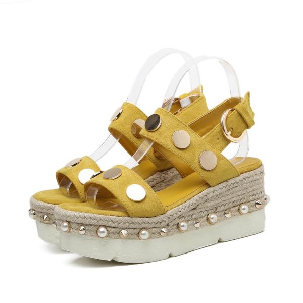 rivet open shoes woman platform sandals fashion wild high heel straw increased wedges summer women, Black
rivet open shoes woman platform sandals fashion wild high heel straw increased wedges summer women, Black