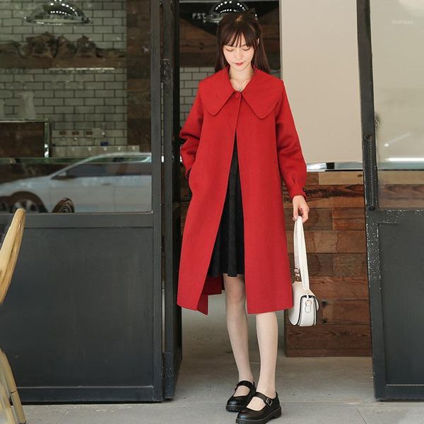 women's wool & blends real po 2021 winter doll collar double face cashmere coat medium long sweet temperament cape female, Black
women's wool & blends real po 2021 winter doll collar double face cashmere coat medium long sweet temperament cape female, Black