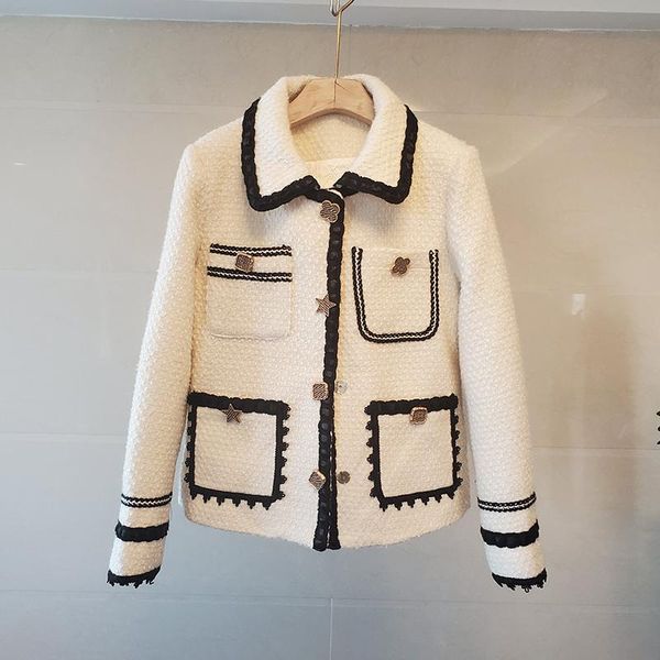 woolen coats harajuku designer buttons tweed outwear vintage winter jacket women turn down collar long sleeve casual women's wool & ble, Black
woolen coats harajuku designer buttons tweed outwear vintage winter jacket women turn down collar long sleeve casual women's wool & ble, Black