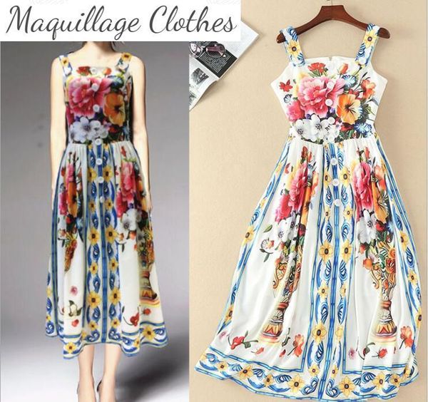 casual dresses italy style floral print slip dress summer runways buttons sweet fashion women elegant sundress, Black;gray
casual dresses italy style floral print slip dress summer runways buttons sweet fashion women elegant sundress, Black;gray