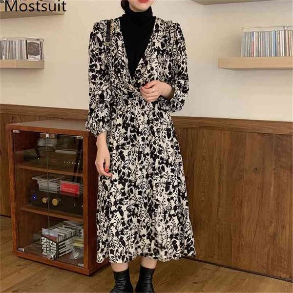 fake two pieces turtleneck printed women long dress spring full sleeve elastic waist a-line korean vintage vestidos femme 210513, Black;gray
fake two pieces turtleneck printed women long dress spring full sleeve elastic waist a-line korean vintage vestidos femme 210513, Black;gray