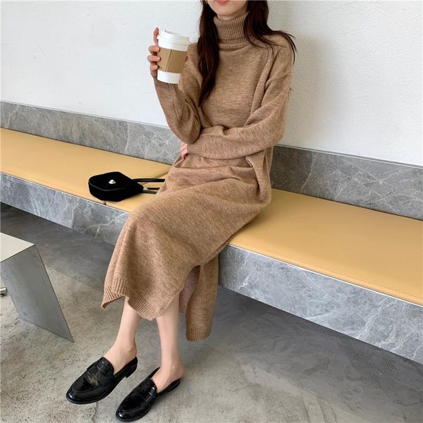 casual dresses women sweater dress winter long sleeve turtleneck pullovers loose knit female side split warm, Black;gray
casual dresses women sweater dress winter long sleeve turtleneck pullovers loose knit female side split warm, Black;gray
