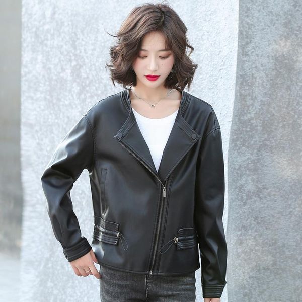 women's leather & faux autumn black moto jacket women fashion motorcycle short biker coats soft pu outwear high quality
women's leather & faux autumn black moto jacket women fashion motorcycle short biker coats soft pu outwear high quality