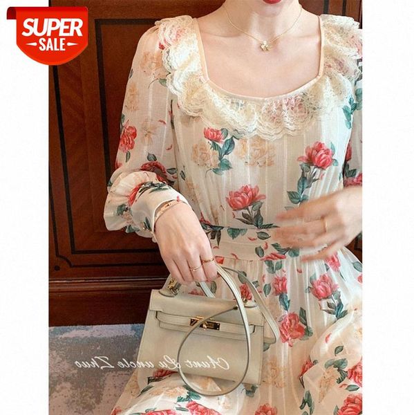 net celebrity with hedging u-neck french design sense x public floral dress long-sleeved women's clothing #xh8w, White;black
net celebrity with hedging u-neck french design sense x public floral dress long-sleeved women's clothing #xh8w, White;black