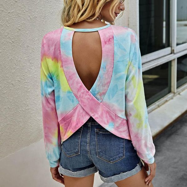 women's t-shirt women fashion o-neck tie-dyed printing backless time long sleeves sweater mujer camisetas womens tie dye fashion#s u72, White
women's t-shirt women fashion o-neck tie-dyed printing backless time long sleeves sweater mujer camisetas womens tie dye fashion#s u72, White