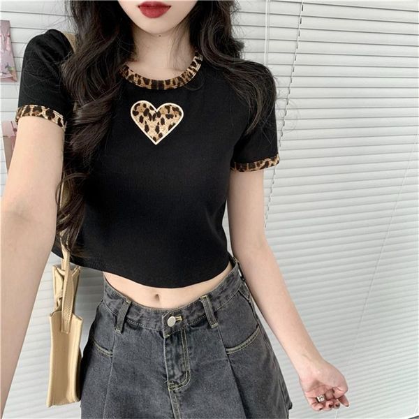 2021summer south korea love leopard print tight-fitting t-shirt all-match short short-sleeved bottoming women 2623 women's, White
2021summer south korea love leopard print tight-fitting t-shirt all-match short short-sleeved bottoming women 2623 women's, White