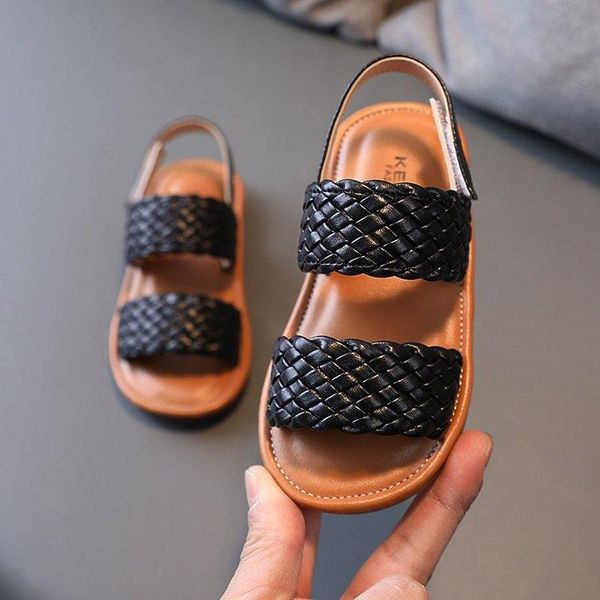 sandals 2021 girls woven strappy soft leather open toen1-8 years old kids beach shoes girl sandles, Black;red
sandals 2021 girls woven strappy soft leather open toen1-8 years old kids beach shoes girl sandles, Black;red