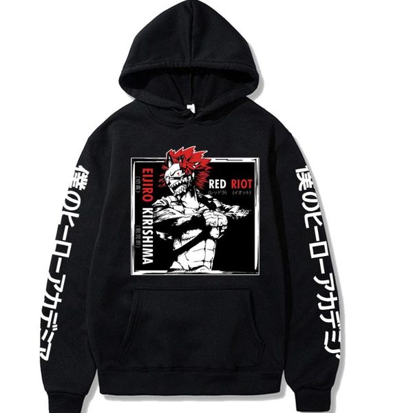 men's hoodies & sweatshirts fun eijiro kirishima my hero academia japan anime cool cartoon character cosplay clothes fashion casual sw, Black
men's hoodies & sweatshirts fun eijiro kirishima my hero academia japan anime cool cartoon character cosplay clothes fashion casual sw, Black