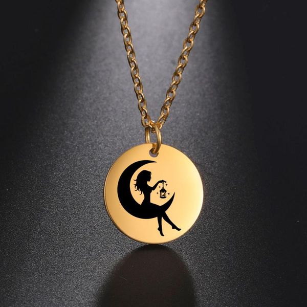 pendant necklaces fishhook moon star woman necklace dance heart supernatural boho gift love stainless steel rose gold color for girl man jew, Silver
pendant necklaces fishhook moon star woman necklace dance heart supernatural boho gift love stainless steel rose gold color for girl man jew, Silver