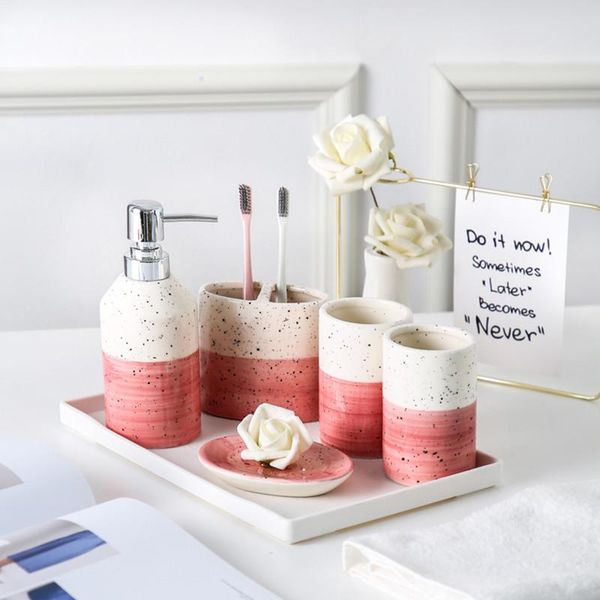 bath accessory set ceramic bathroom accessories soap dispensers toothbrush holder gargle cups dish with tray6 pieces wedding gifts
bath accessory set ceramic bathroom accessories soap dispensers toothbrush holder gargle cups dish with tray6 pieces wedding gifts