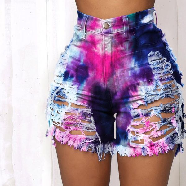 ripped denim shorts women jean high waist tie dye printing short summer hollow out party club female, Blue
ripped denim shorts women jean high waist tie dye printing short summer hollow out party club female, Blue