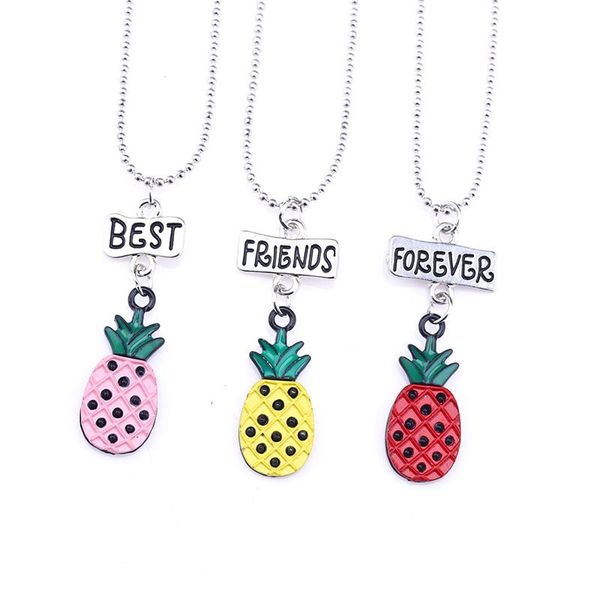 sale colorful pineapple pendant necklace alloy 3pcs/set fruit friend jewelry birthday gift for kids children necklaces, Silver
sale colorful pineapple pendant necklace alloy 3pcs/set fruit friend jewelry birthday gift for kids children necklaces, Silver