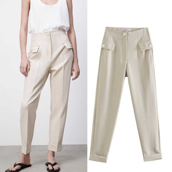 pants za high waist office women spring fashion simple s casual chic street s 210601, Black;white
pants za high waist office women spring fashion simple s casual chic street s 210601, Black;white