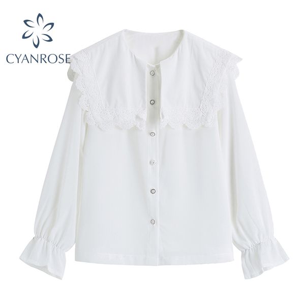 white shirt blouse sailor collar spring cardigan long sleeve retro office ladies blusas female chic single breasted button 210417
white shirt blouse sailor collar spring cardigan long sleeve retro office ladies blusas female chic single breasted button 210417