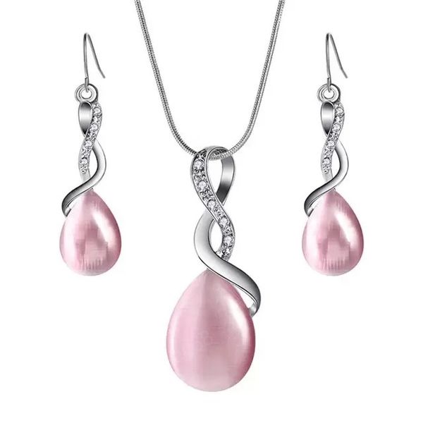 fashion opal jewelry sets for woman cubic zirconia water drop necklace pendant earrings set bridal wedding party gift, Silver
fashion opal jewelry sets for woman cubic zirconia water drop necklace pendant earrings set bridal wedding party gift, Silver