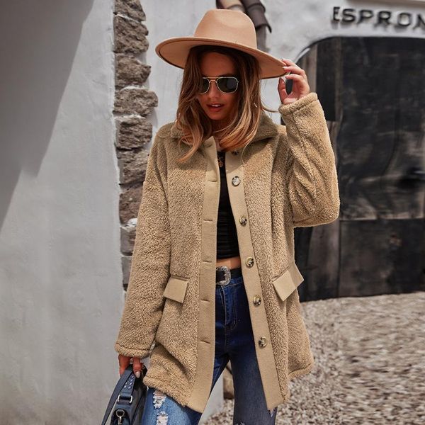 women's wool & blends autumn winter women jacket solid coat button double-faced fleece long female casual outwear warm ladies clothes, Black
women's wool & blends autumn winter women jacket solid coat button double-faced fleece long female casual outwear warm ladies clothes, Black