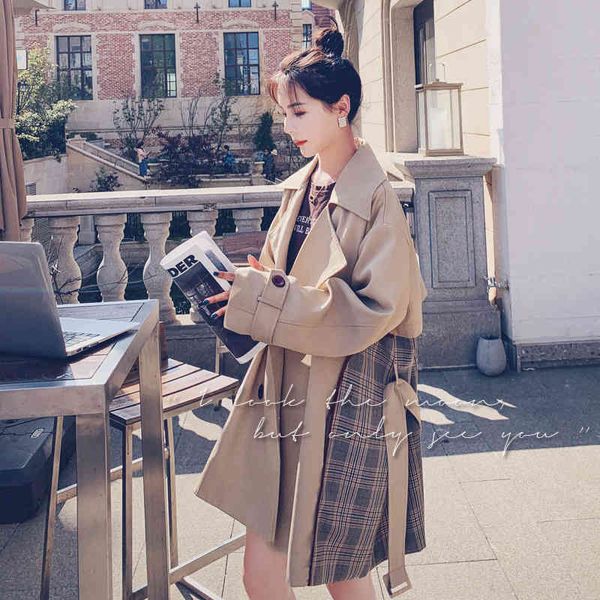 women's wool & blends cmaz autumn coffee color lattice patchwork khaki trench coat mj2j, Black
women's wool & blends cmaz autumn coffee color lattice patchwork khaki trench coat mj2j, Black