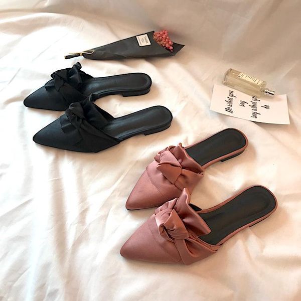 slippers outside fashion butterfly-knot flower solid women closed toe low flat with summer slides casual shoes, Black
slippers outside fashion butterfly-knot flower solid women closed toe low flat with summer slides casual shoes, Black