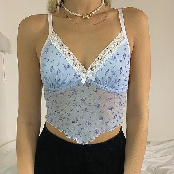 sweet floral print lace mesh women camis patchwork y2k with thin strap backless v neck cute sleeveless crop outfits, White
sweet floral print lace mesh women camis patchwork y2k with thin strap backless v neck cute sleeveless crop outfits, White