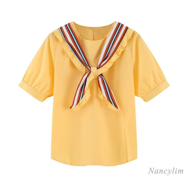 women's t-shirt lace-up bow round neck short sleeve t shirt 2021 spring and summer korean style loose girls students, White
women's t-shirt lace-up bow round neck short sleeve t shirt 2021 spring and summer korean style loose girls students, White