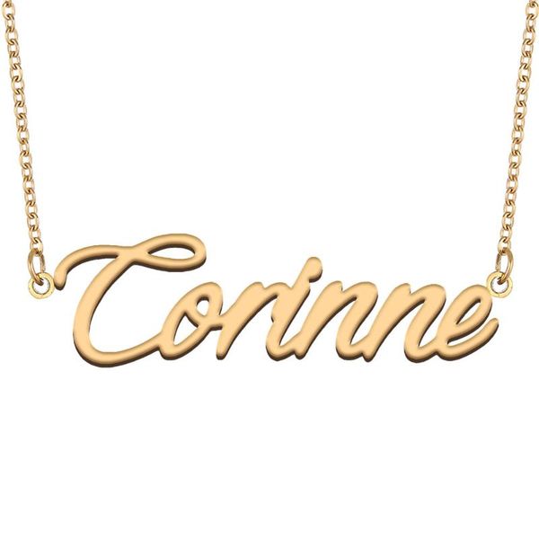 pendant necklaces corinne name necklace for women stainless steel jewelry 18k gold plated nameplate femme mother girlfriend gift, Silver
pendant necklaces corinne name necklace for women stainless steel jewelry 18k gold plated nameplate femme mother girlfriend gift, Silver