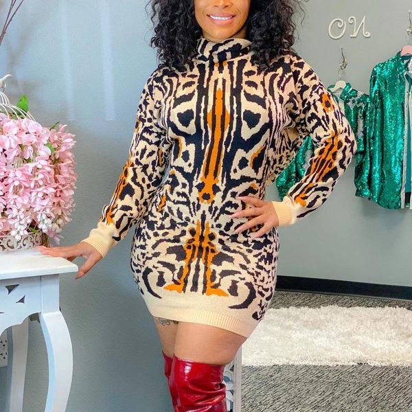 casual dresses women winter knitted leopard print turtleneck long sleeve slim bodycon mini dress, Black;gray
casual dresses women winter knitted leopard print turtleneck long sleeve slim bodycon mini dress, Black;gray