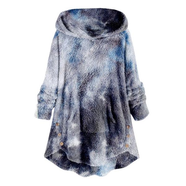 women's hoodies & sweatshirts autumn winter plus size women casual fleece asymmetrical tie-dyed print button hem hoodie blouse sudadera, Black
women's hoodies & sweatshirts autumn winter plus size women casual fleece asymmetrical tie-dyed print button hem hoodie blouse sudadera, Black