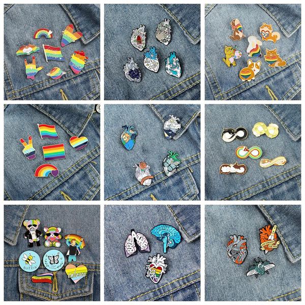 pins, brooches 3-9pcs/set pride with love glbt rainbow heart enamel pin badge for kids women fashion bag lapel jewelry gifts wholesale, Gray
pins, brooches 3-9pcs/set pride with love glbt rainbow heart enamel pin badge for kids women fashion bag lapel jewelry gifts wholesale, Gray