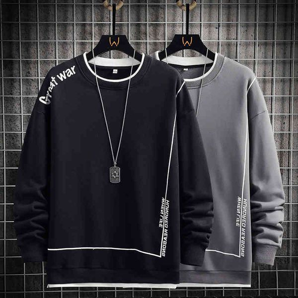 2021 spring and autumn long sve sweater casual korean fashion trend men's loose round neck bottomed shirt, Black
2021 spring and autumn long sve sweater casual korean fashion trend men's loose round neck bottomed shirt, Black