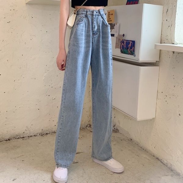 women's jeans high-waisted breeches spring and autumn style korean leg long waist high slimming straight wide 0j4e, Blue
women's jeans high-waisted breeches spring and autumn style korean leg long waist high slimming straight wide 0j4e, Blue