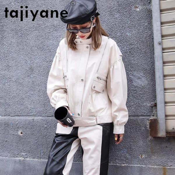 women's leather & faux tajiyane white jacket women spring 2021 casual real sheepskin coat female korean jackets chaqueta cuero mujer pp, Black
women's leather & faux tajiyane white jacket women spring 2021 casual real sheepskin coat female korean jackets chaqueta cuero mujer pp, Black