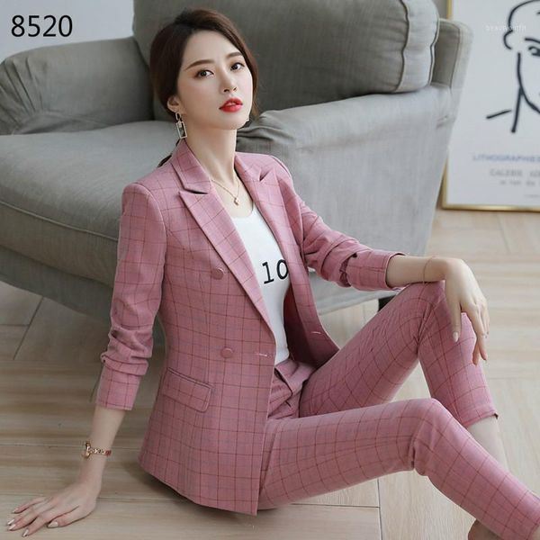 women's suits & blazers 2 piece set work fashion pant women plaid suit blazer office lady business soft jacket korean, White;black
women's suits & blazers 2 piece set work fashion pant women plaid suit blazer office lady business soft jacket korean, White;black