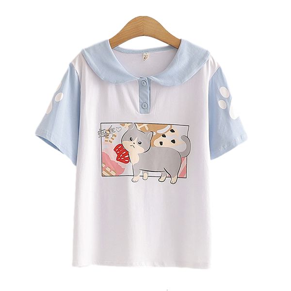 kawaii cat graphic shirts women soft girls summer anime comic print tee shirt femme cute peter pan collar cotton tshirt, White
kawaii cat graphic shirts women soft girls summer anime comic print tee shirt femme cute peter pan collar cotton tshirt, White