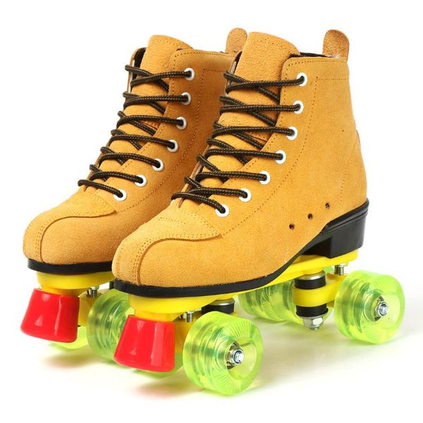 women artificial leather roller skates yellow double line for two skating shoes patines green pu 2 wheels inline &
women artificial leather roller skates yellow double line for two skating shoes patines green pu 2 wheels inline &