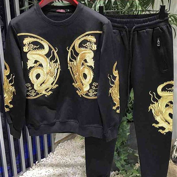 tracksuits chinese style embroidery high-end slim embroidered hoodie two-piece casual sportswear men's suit, Gray
tracksuits chinese style embroidery high-end slim embroidered hoodie two-piece casual sportswear men's suit, Gray