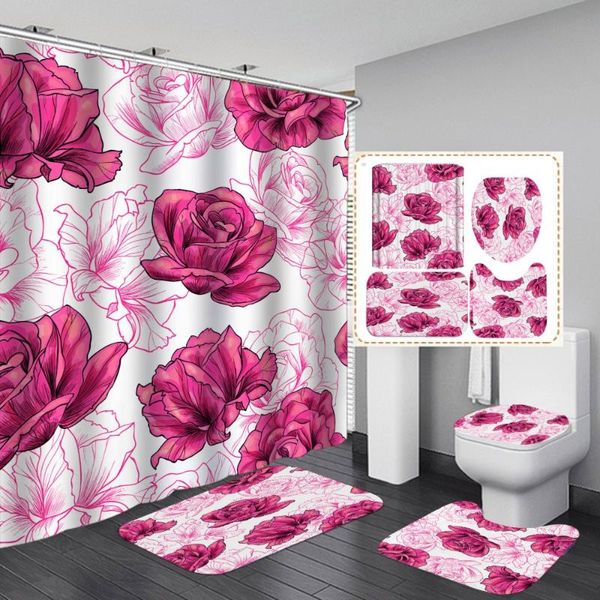shower curtains romantic pink flower curtain floral rose with non slip rug mat bathroom waterproof polyester home decor 180cm
shower curtains romantic pink flower curtain floral rose with non slip rug mat bathroom waterproof polyester home decor 180cm