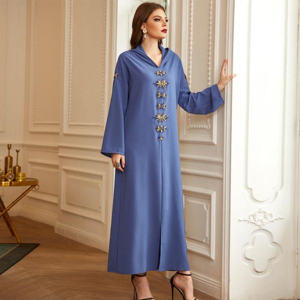ethnic clothing fridayin women's fashion v-neck long sleeve blue edged hand-sewn rhinestones and hooded abaya robe elegant dress, Red
ethnic clothing fridayin women's fashion v-neck long sleeve blue edged hand-sewn rhinestones and hooded abaya robe elegant dress, Red