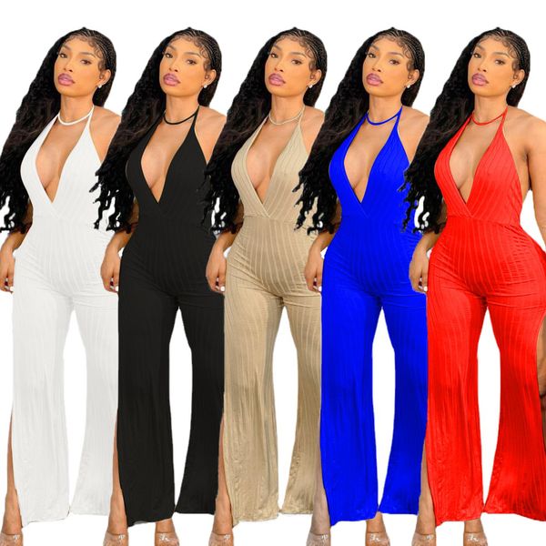 women deep v neck jumpsuits backless summer shorts designer rompers fashion women's rib open back solid color one piece split pants sus, Black;white
women deep v neck jumpsuits backless summer shorts designer rompers fashion women's rib open back solid color one piece split pants sus, Black;white