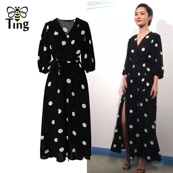 casual dress sundress summer short sleeve v-neck long split polka dot vocation beach midi es 210513, Black;gray
casual dress sundress summer short sleeve v-neck long split polka dot vocation beach midi es 210513, Black;gray