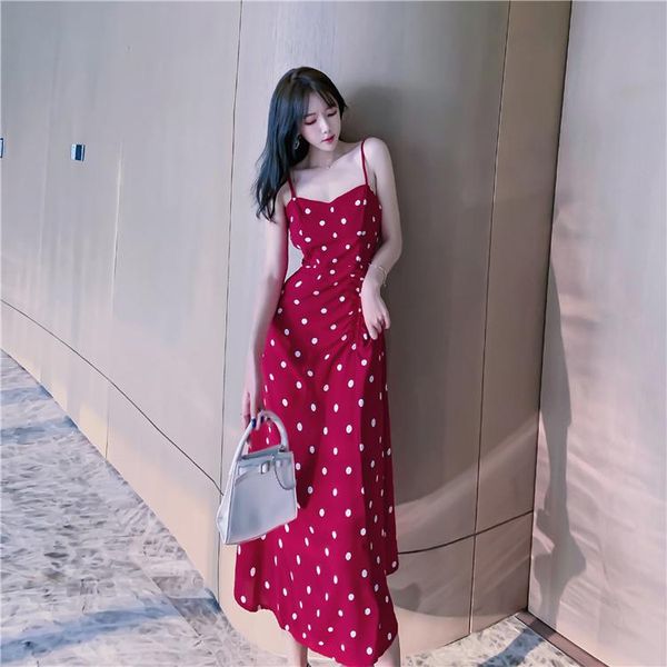 casual dresses french maxi dress one piece korean ladies summer red dot cabaret sleeveless party robe loose for women, Black;gray
casual dresses french maxi dress one piece korean ladies summer red dot cabaret sleeveless party robe loose for women, Black;gray