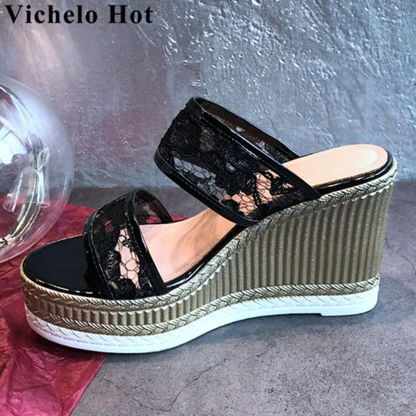 vichelo 2021 summer lace material young girls slip on mules women sandals wedges platform peep round toe party shoes l6f3, Black
vichelo 2021 summer lace material young girls slip on mules women sandals wedges platform peep round toe party shoes l6f3, Black