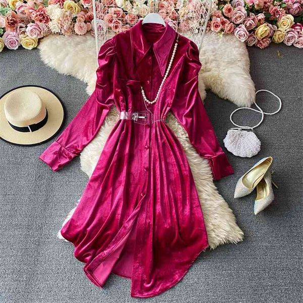 women fall winter dress puff sleeve velvet single-breasted turn-down collar shirt bandage slim fit long maxi vestidos c015 210507, Black;gray
women fall winter dress puff sleeve velvet single-breasted turn-down collar shirt bandage slim fit long maxi vestidos c015 210507, Black;gray