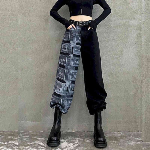 women's pants & capris calça jeans feminina, cintura alta, outono , solta, contraste, gótica, estilo retrô zqkl, Black;white
women's pants & capris calça jeans feminina, cintura alta, outono , solta, contraste, gótica, estilo retrô zqkl, Black;white
