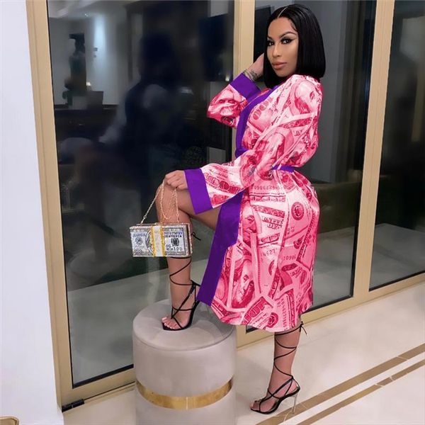 dollars print robes women sleepwear open stitch with belt satin night nightgown money pajamas bathrobe home loose dress, Black;red
dollars print robes women sleepwear open stitch with belt satin night nightgown money pajamas bathrobe home loose dress, Black;red
