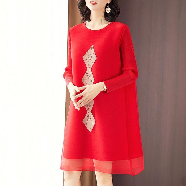 casual dresses plus size dress for women 45-75kg 2021 spring long sleeved o neck beading contrast color miyake pleated loose a-line, Black;gray
casual dresses plus size dress for women 45-75kg 2021 spring long sleeved o neck beading contrast color miyake pleated loose a-line, Black;gray