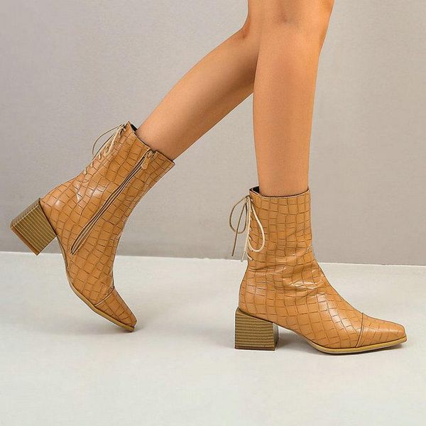 boots women tooling autumn winter fashion square-toe non-slip short cross straps thick heels zipper embossed shoes, Black
boots women tooling autumn winter fashion square-toe non-slip short cross straps thick heels zipper embossed shoes, Black